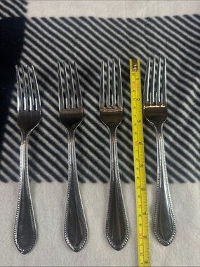 Waterford BRAYTON BEAD Stainless Glossy 18/10 Flatware  4-Dinner Fork